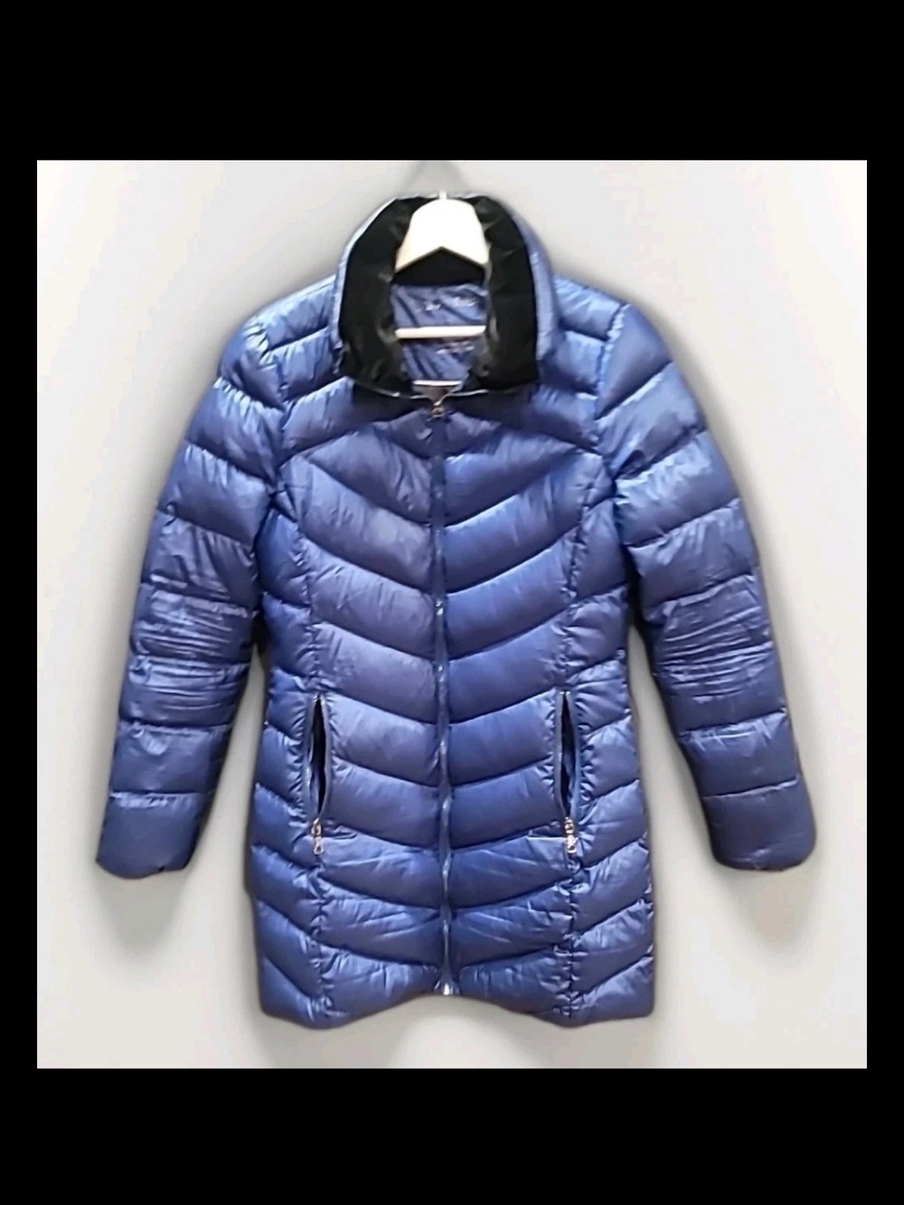 Woman’s Calvin Klein Down Puffer Coat Packable Lightweight Blue Size Small